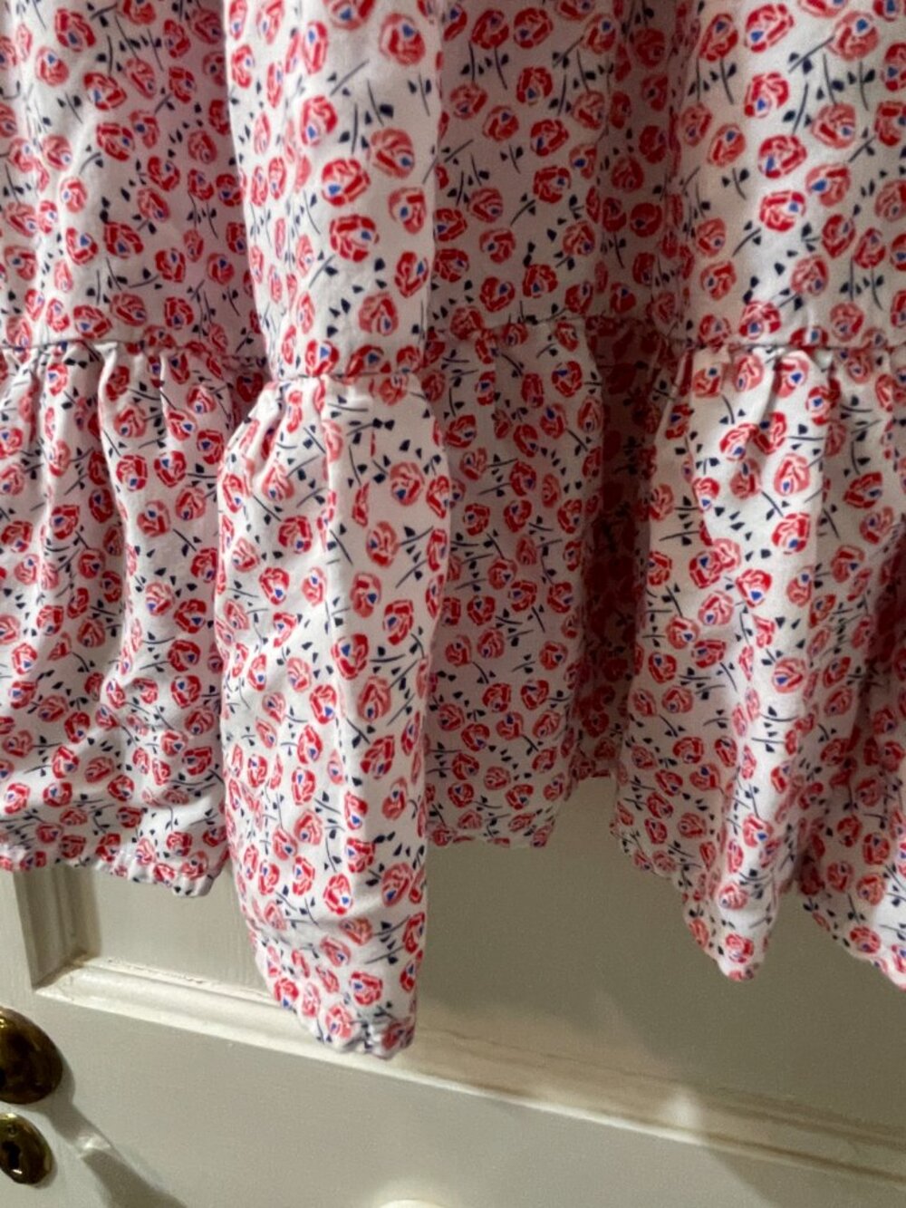 Jane + Delancey floral Size Large cap sleeve peplum blouse ruffle bottom - Picture 4 of 6